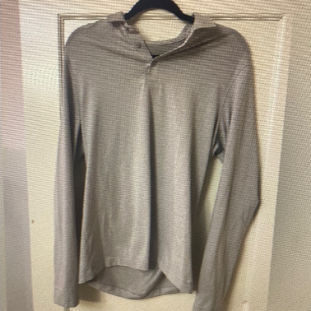 Lululemon Gray Long Sleeve Polo Shirt